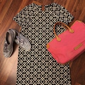 ZARA Basics Black and White Mod Shift Dress